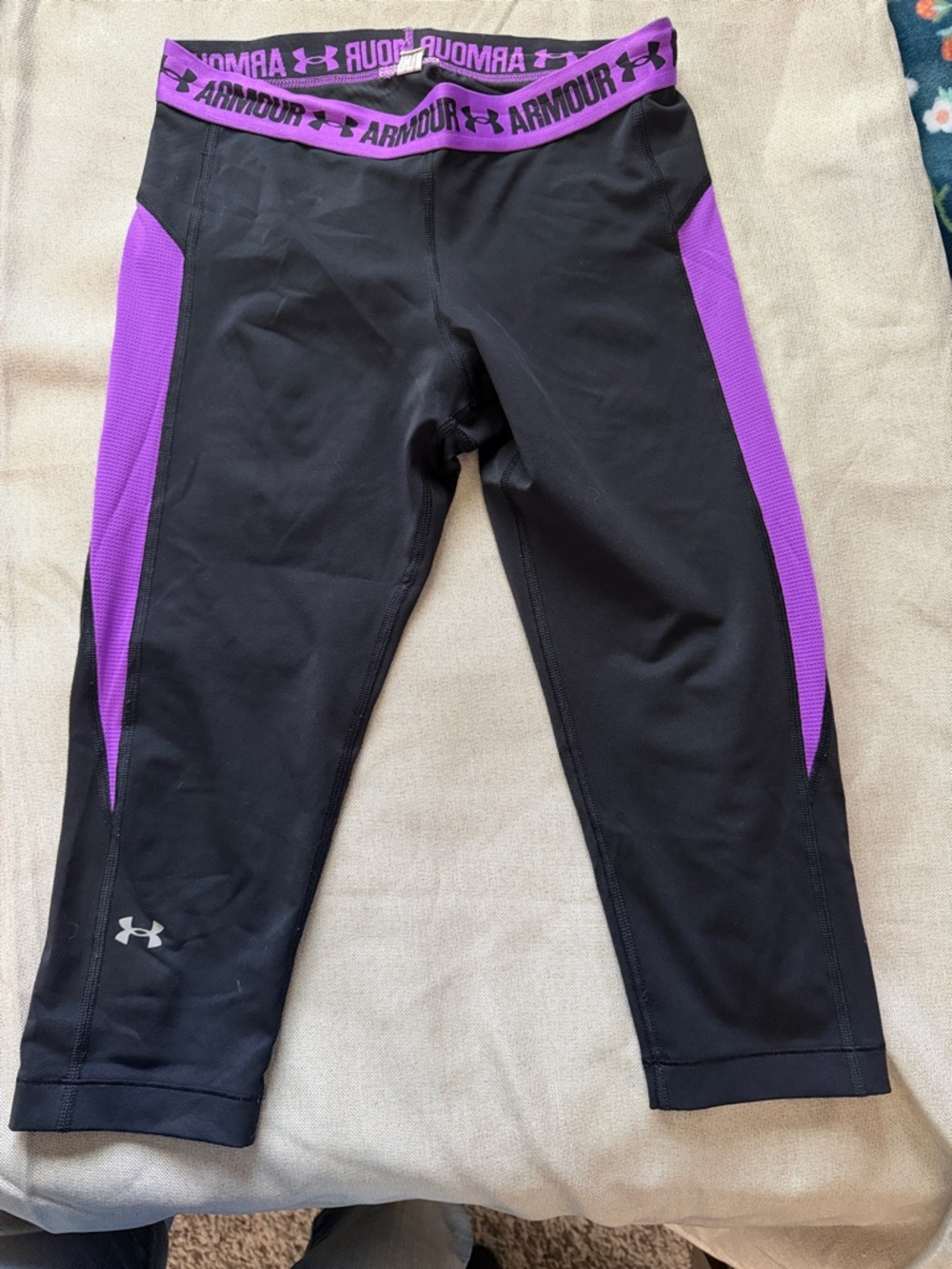 Under Armour Black and Purple Women’s Capri Active Leggings